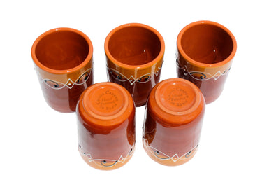 Spanish Sunset Cups, Set of 5 - Hand Painted From Spain